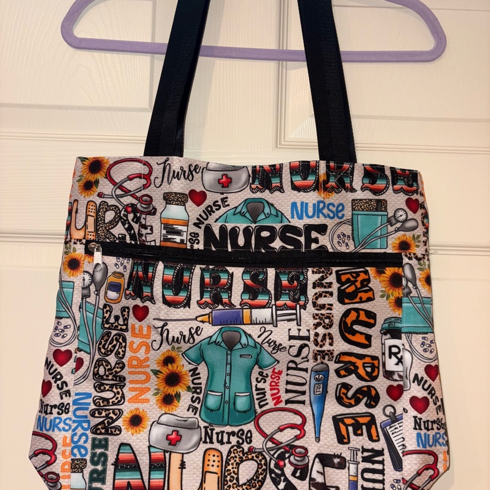 Colorful Nurse Themed Tote Bag